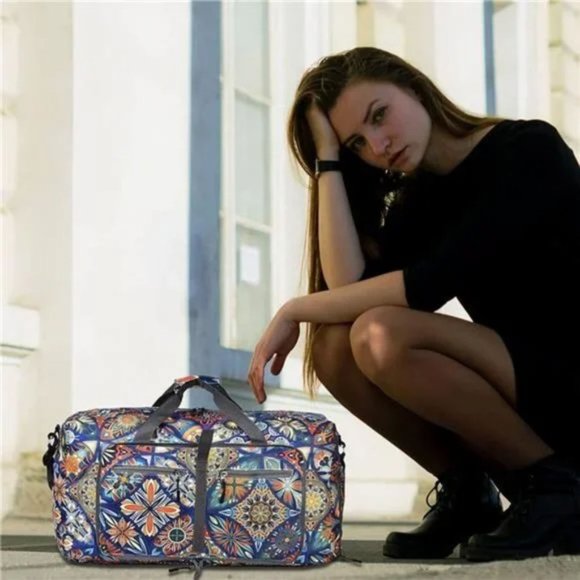 NEW TRAVEL bag water resistant duffle bag Z bohemian flower Duffel Bag - Picture 5 of 6